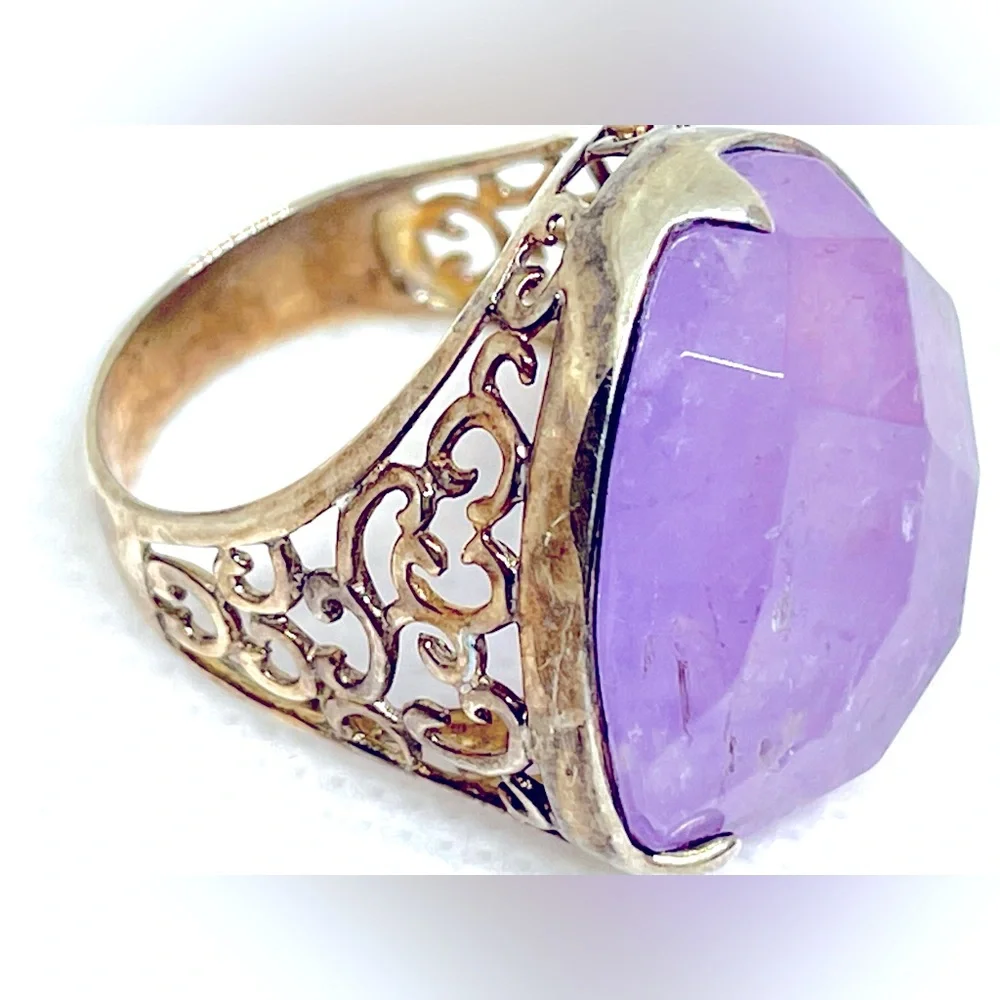 925 Giant 20 mm Quartz Filigree Ring 8